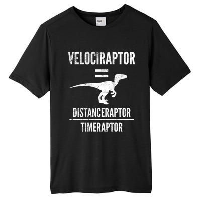 Funny Velociraptor Gift With Science Pun Dad Joke Physics Tall Fusion ChromaSoft Performance T-Shirt