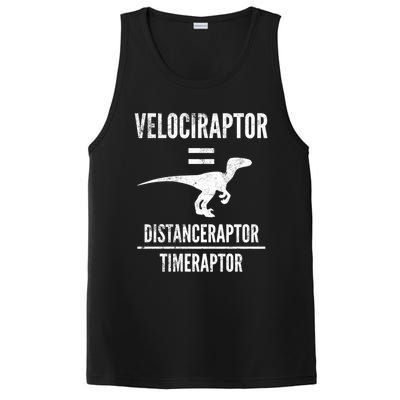 Funny Velociraptor Gift With Science Pun Dad Joke Physics PosiCharge Competitor Tank