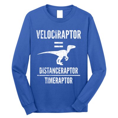 Funny Velociraptor Gift With Science Pun Dad Joke Physics Long Sleeve Shirt