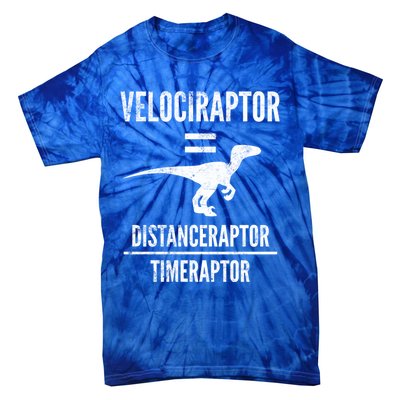 Funny Velociraptor Gift With Science Pun Dad Joke Physics Tie-Dye T-Shirt