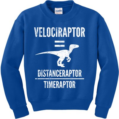 Funny Velociraptor Gift With Science Pun Dad Joke Physics Kids Sweatshirt