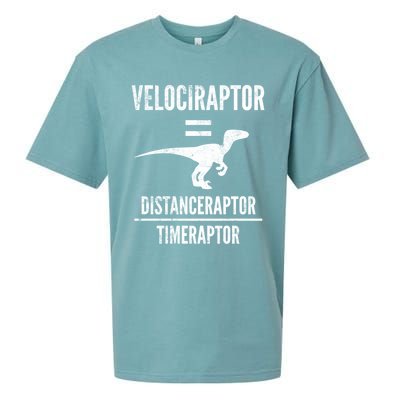 Funny Velociraptor Gift With Science Pun Dad Joke Physics Sueded Cloud Jersey T-Shirt