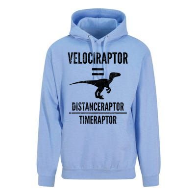 Funny Velociraptor Gift With Science Pun Dad Joke Physics Unisex Surf Hoodie