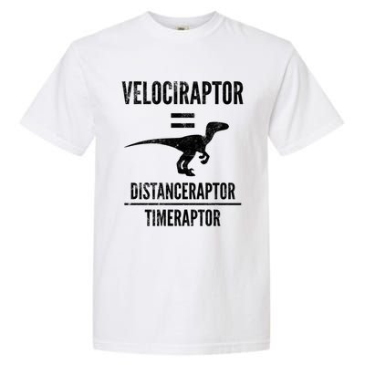 Funny Velociraptor Gift With Science Pun Dad Joke Physics Garment-Dyed Heavyweight T-Shirt