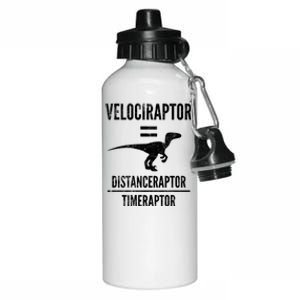 Funny Velociraptor Gift With Science Pun Dad Joke Physics Aluminum Water Bottle