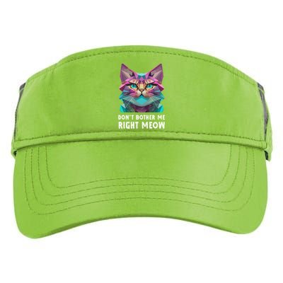 Funny Video Gamer And Cat Lover DonT Bother Me Right Meow Gift Adult Drive Performance Visor