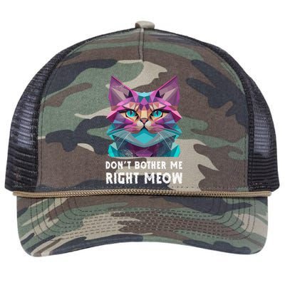 Funny Video Gamer And Cat Lover DonT Bother Me Right Meow Gift Retro Rope Trucker Hat Cap