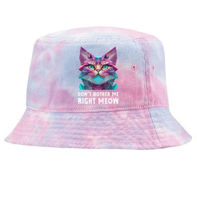 Funny Video Gamer And Cat Lover DonT Bother Me Right Meow Gift Tie-Dyed Bucket Hat