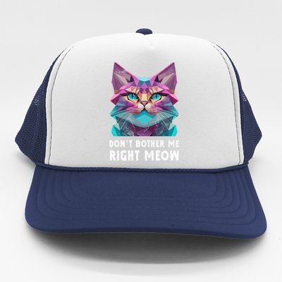 Funny Video Gamer And Cat Lover DonT Bother Me Right Meow Gift Trucker Hat