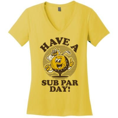 Funny Vintage Golfing Have A Sub Par Day Women's V-Neck T-Shirt
