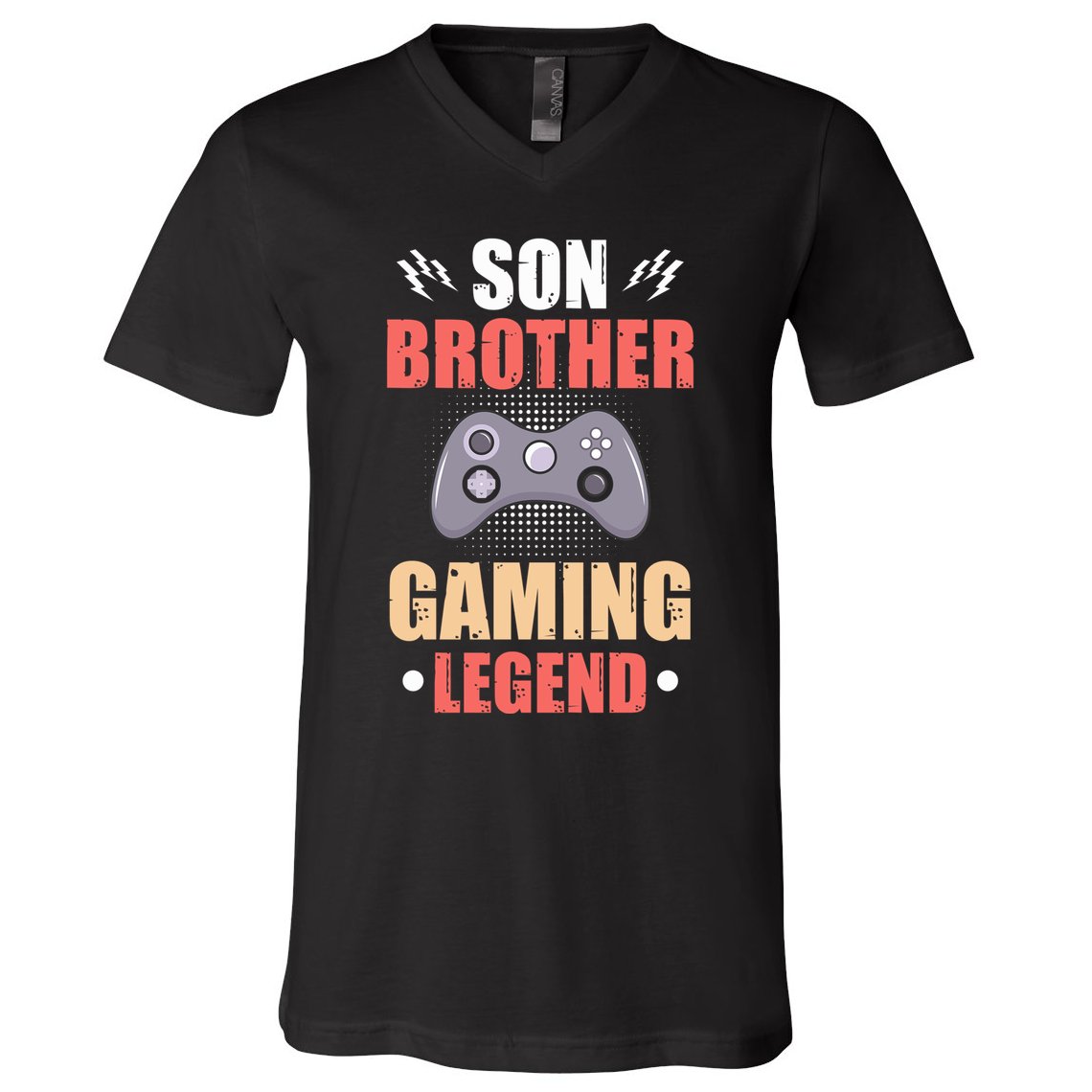 Funny Video Gamer Son Brother Gaming Legend V-Neck T-Shirt