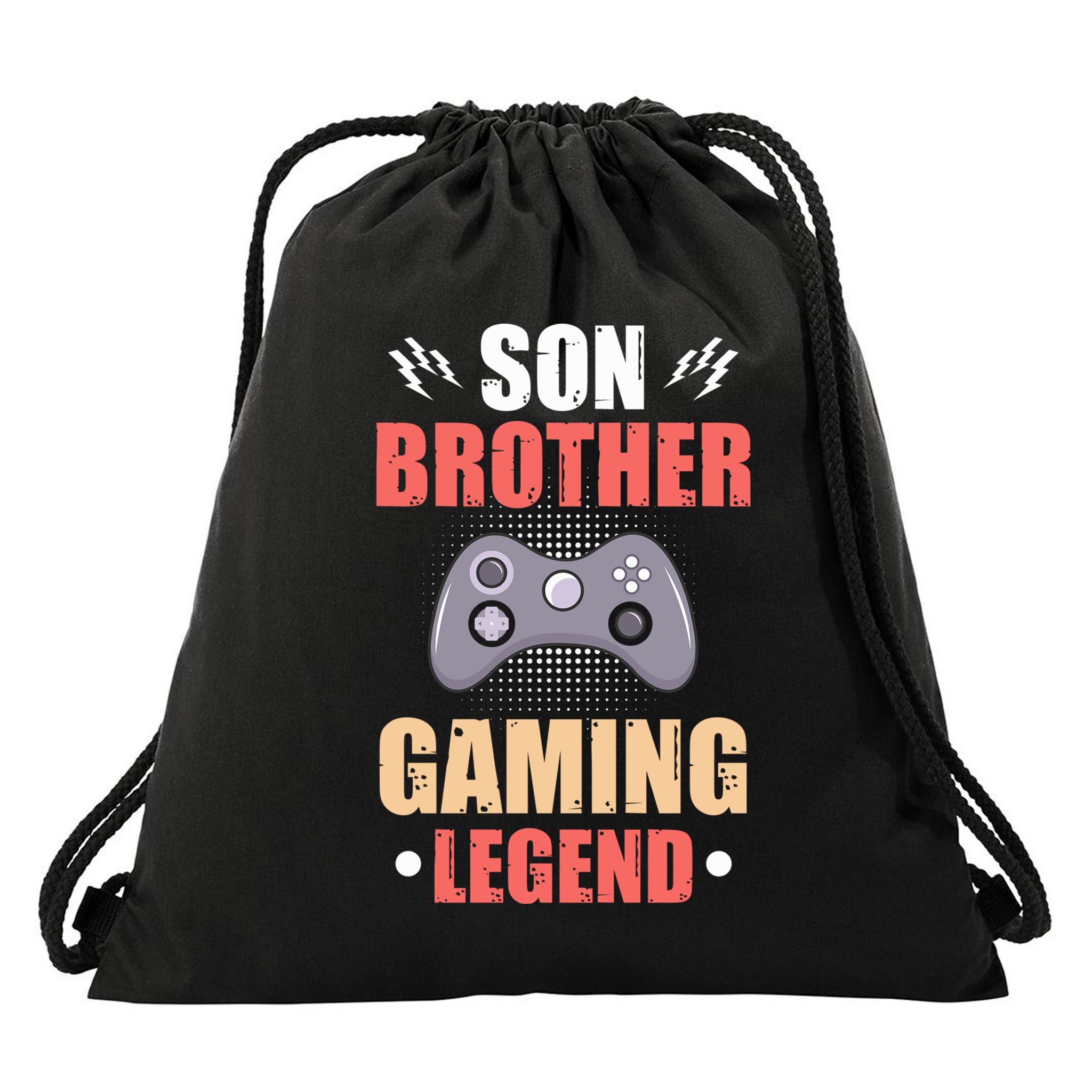 Funny Video Gamer Son Brother Gaming Legend Drawstring Bag