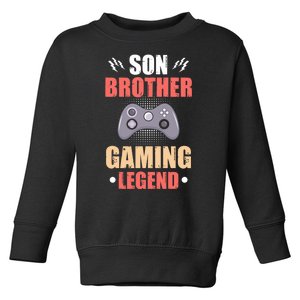 Funny Video Gamer Son Brother Gaming Legend Toddler Sweatshirt