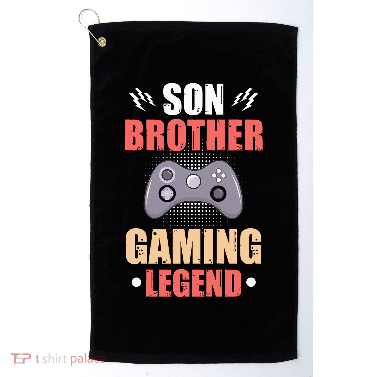 Funny Video Gamer Son Brother Gaming Legend Golf Towel