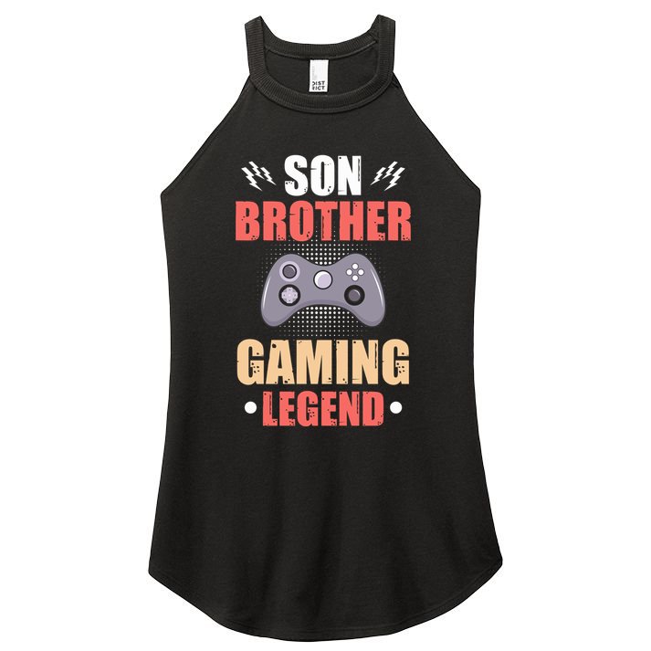 Funny Video Gamer Son Brother Gaming Legend Women's Perfect Tri Rocker Tank