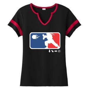 Fighters Video Game League Player Logo Ladies Halftime Notch Neck Tee