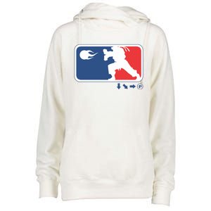 Fighters Video Game League Player Logo Womens Funnel Neck Pullover Hood