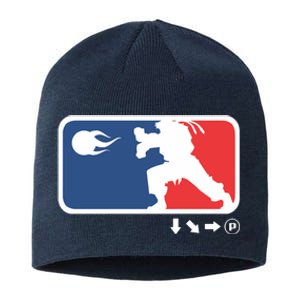 Fighters Video Game League Player Logo Sustainable Beanie