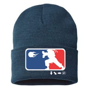 Fighters Video Game League Player Logo Sustainable Knit Beanie