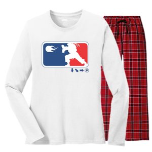 Fighters Video Game League Player Logo Women's Long Sleeve Flannel Pajama Set 