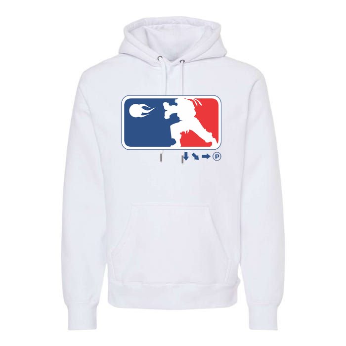 Fighters Video Game League Player Logo Premium Hoodie