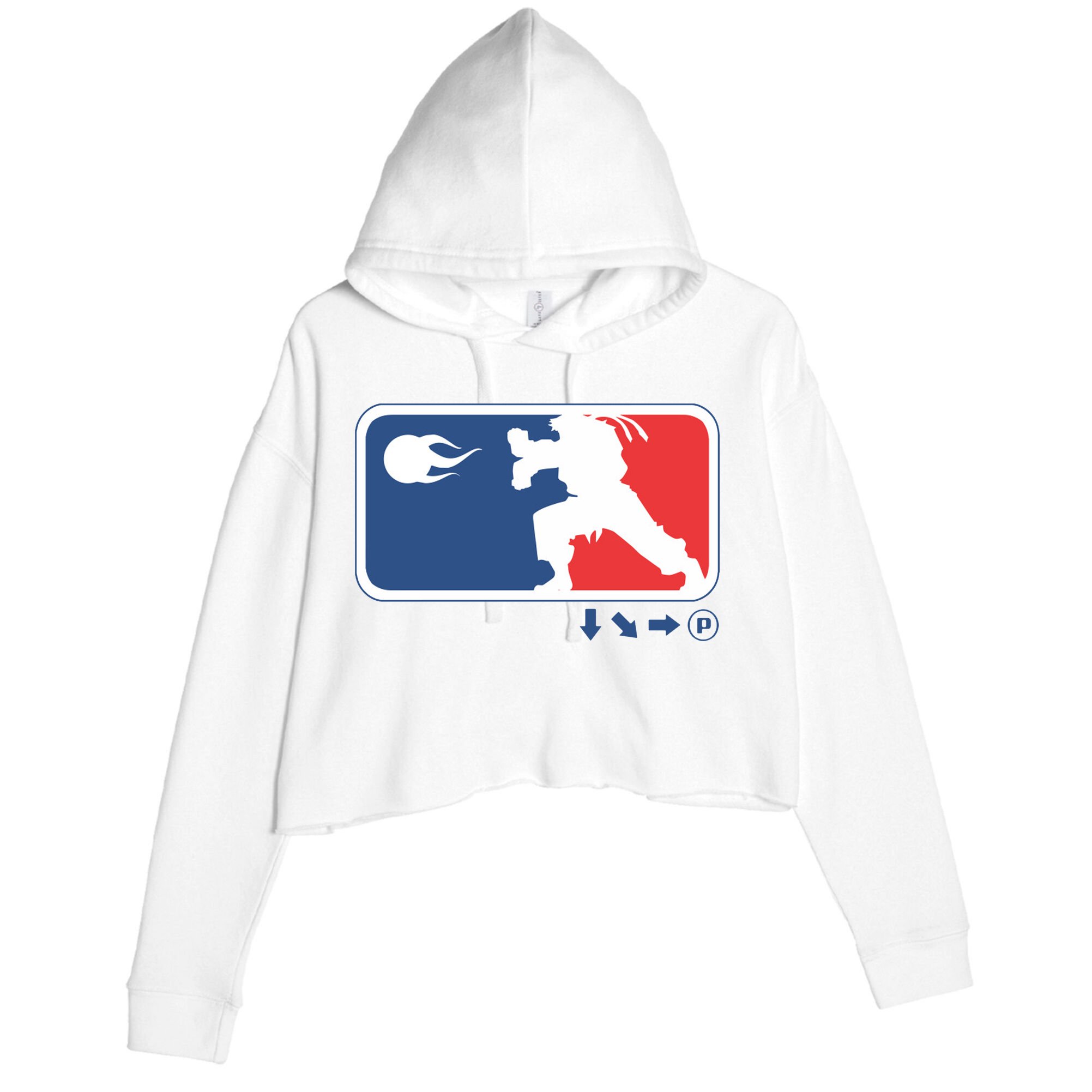 Fighters Video Game League Player Logo Crop Fleece Hoodie