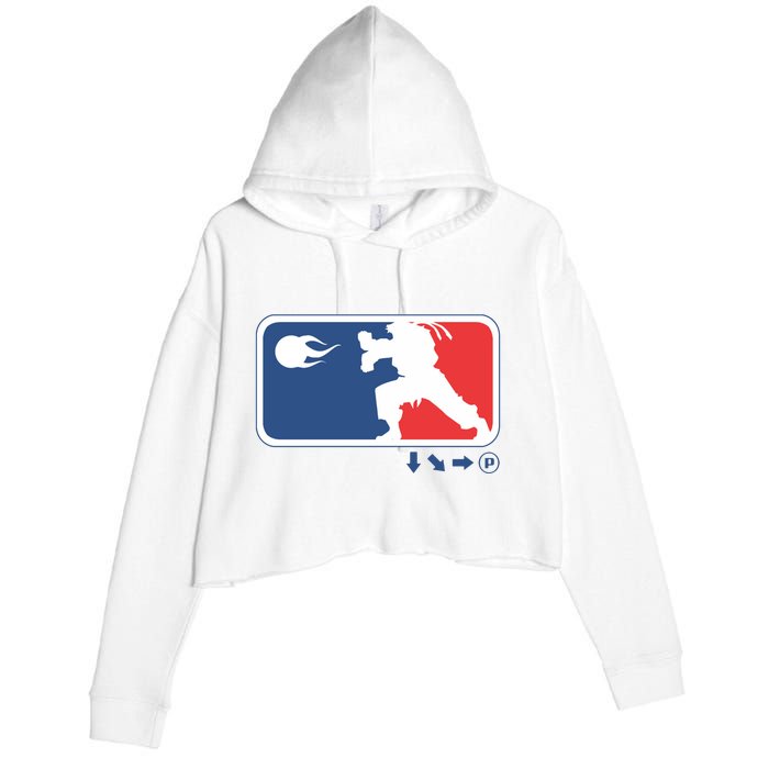 Fighters Video Game League Player Logo Crop Fleece Hoodie