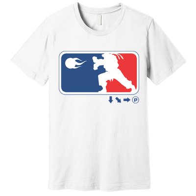 Fighters Video Game League Player Logo Premium T-Shirt