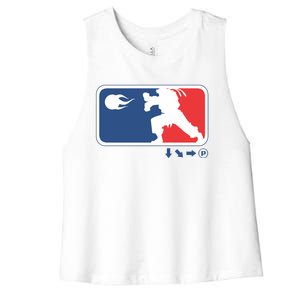 Fighters Video Game League Player Logo Women's Racerback Cropped Tank