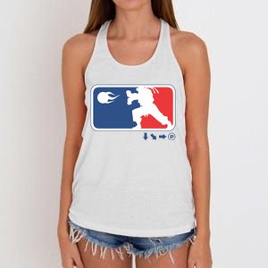 Fighters Video Game League Player Logo Women's Knotted Racerback Tank