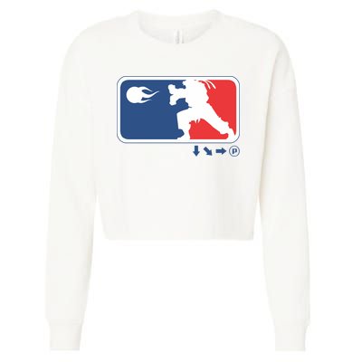 Fighters Video Game League Player Logo Cropped Pullover Crew