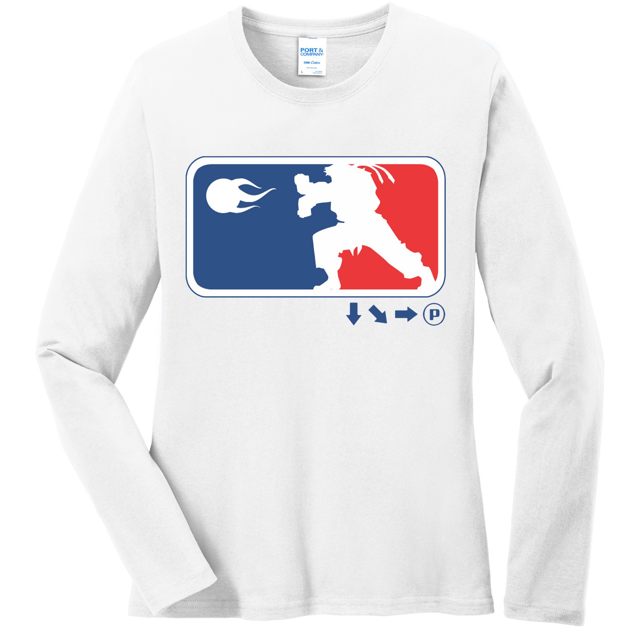 Fighters Video Game League Player Logo Ladies Long Sleeve Shirt