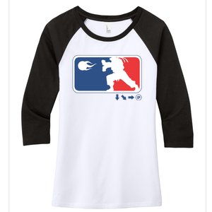 Fighters Video Game League Player Logo Women's Tri-Blend 3/4-Sleeve Raglan Shirt