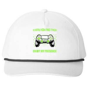 Funny Video Games Every Now And Then I Leave My Room Gaming Snapback Five-Panel Rope Hat