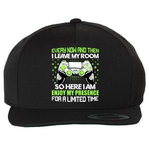 Funny Video Games Every Now And Then I Leave My Room Gaming Wool Snapback Cap