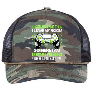 Funny Video Games Every Now And Then I Leave My Room Gaming Retro Rope Trucker Hat Cap