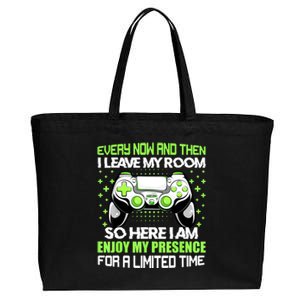 Funny Video Games Every Now And Then I Leave My Room Gaming Cotton Canvas Jumbo Tote