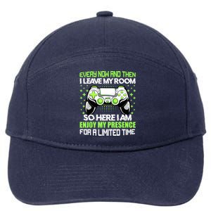 Funny Video Games Every Now And Then I Leave My Room Gaming 7-Panel Snapback Hat