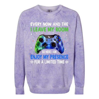 Funny Video Games Every Now And Then I Leave My Room Gaming Colorblast Crewneck Sweatshirt