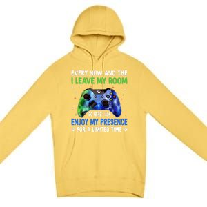 Funny Video Games Every Now And Then I Leave My Room Gaming Premium Pullover Hoodie