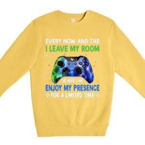 Funny Video Games Every Now And Then I Leave My Room Gaming Premium Crewneck Sweatshirt