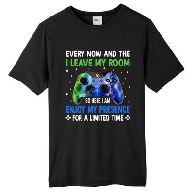 Funny Video Games Every Now And Then I Leave My Room Gaming Tall Fusion ChromaSoft Performance T-Shirt