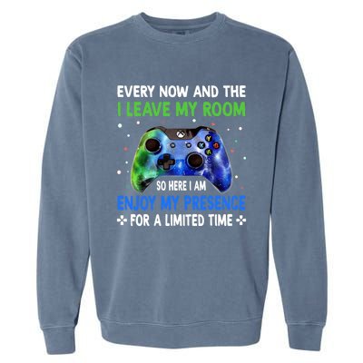 Funny Video Games Every Now And Then I Leave My Room Gaming Garment-Dyed Sweatshirt