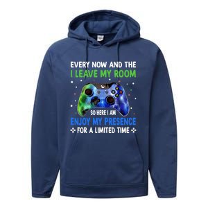 Funny Video Games Every Now And Then I Leave My Room Gaming Performance Fleece Hoodie