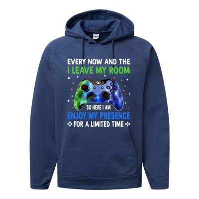 Funny Video Games Every Now And Then I Leave My Room Gaming Performance Fleece Hoodie