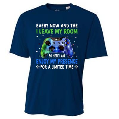 Funny Video Games Every Now And Then I Leave My Room Gaming Cooling Performance Crew T-Shirt