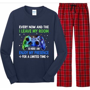 Funny Video Games Every Now And Then I Leave My Room Gaming Long Sleeve Pajama Set