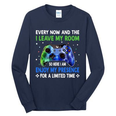 Funny Video Games Every Now And Then I Leave My Room Gaming Tall Long Sleeve T-Shirt