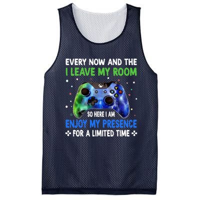 Funny Video Games Every Now And Then I Leave My Room Gaming Mesh Reversible Basketball Jersey Tank