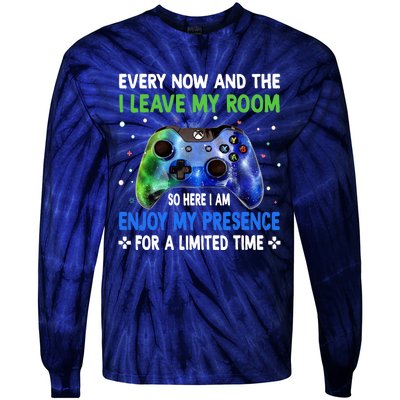 Funny Video Games Every Now And Then I Leave My Room Gaming Tie-Dye Long Sleeve Shirt